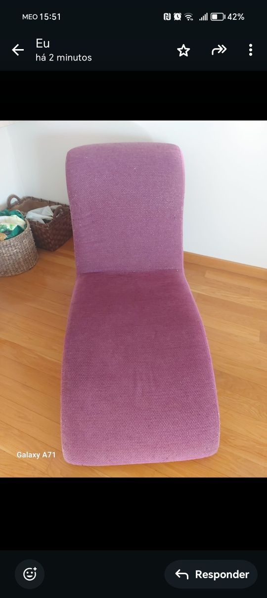 Chaise lounge rosa velho