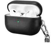 eleganckie etui czarne do airpods pro 2 z smyczą