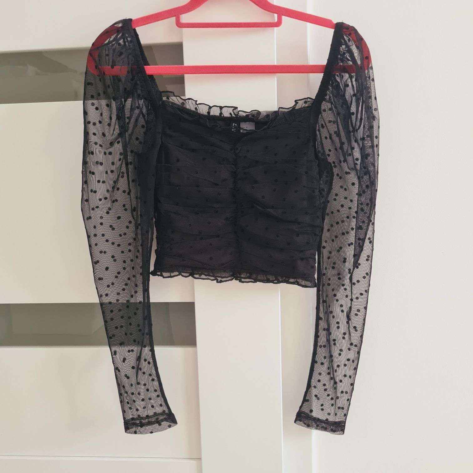 Crop top z marszczeniami od h&m