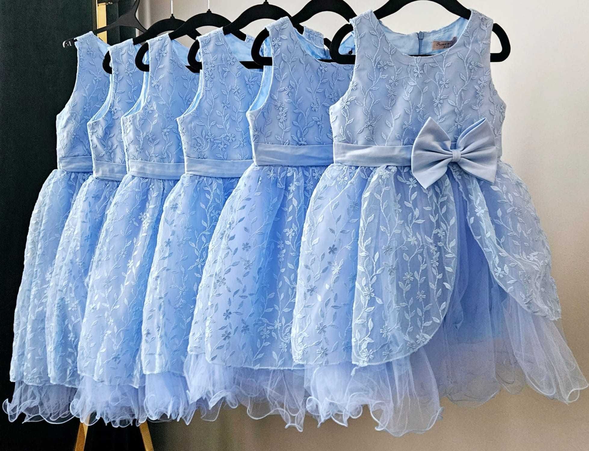 Sukienka balowa dla dziewczynki niebieska 6 lat