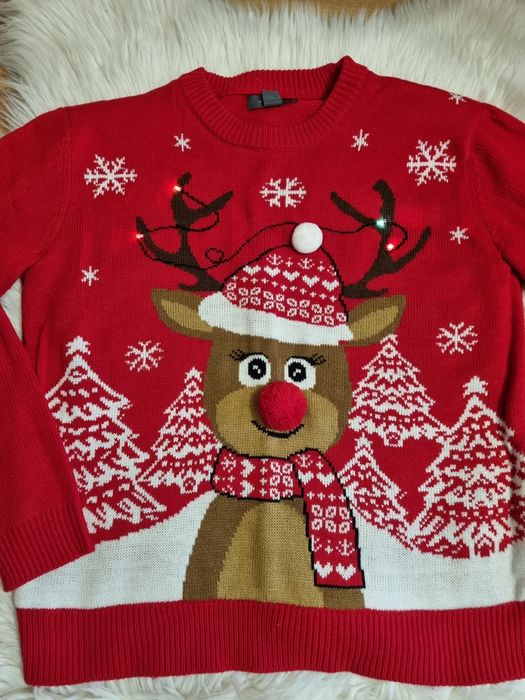 Sweterek swiaczeny renifer świecący L/ XL
