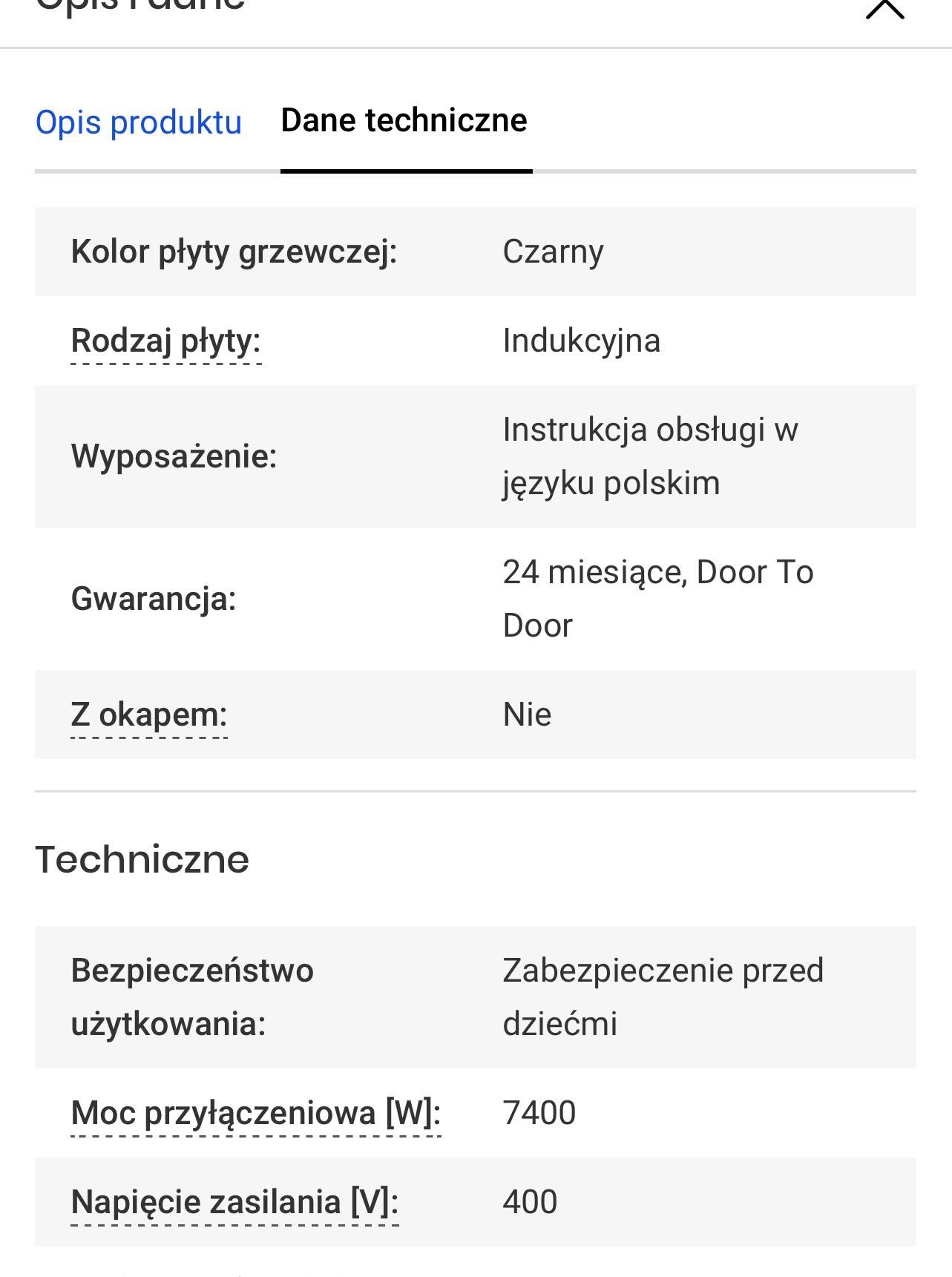 Płyta indukcyjna Amica