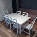 Stół rozkładany z 6 krzesłami (biały komplet NORDVIKEN, IKEA)
