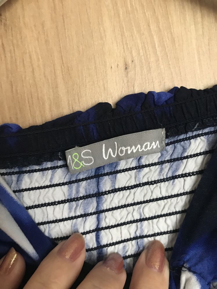 Sukienka maxi xxl oversize ombre m&s plazowa letnia wiskoza