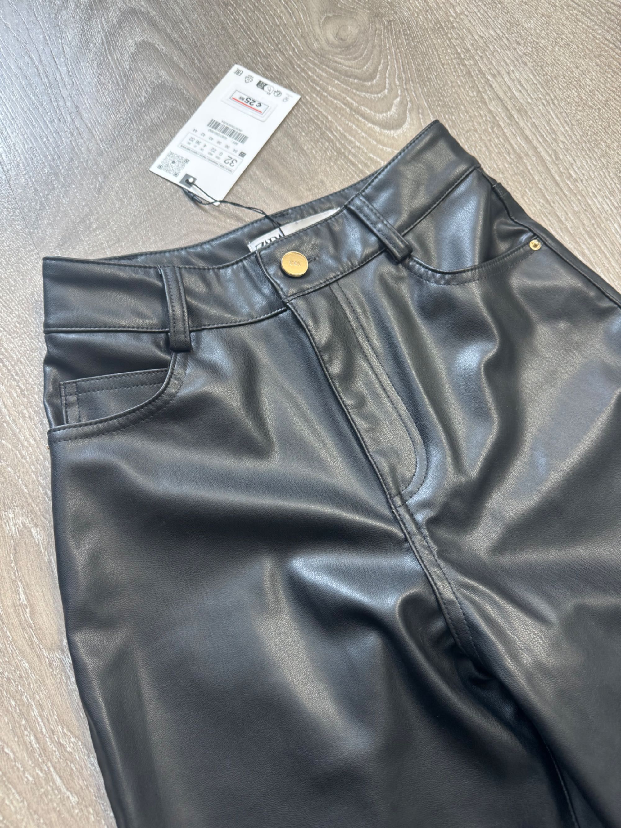 Zara Нові штани легінси еко шкіра 32 розмір з бірками