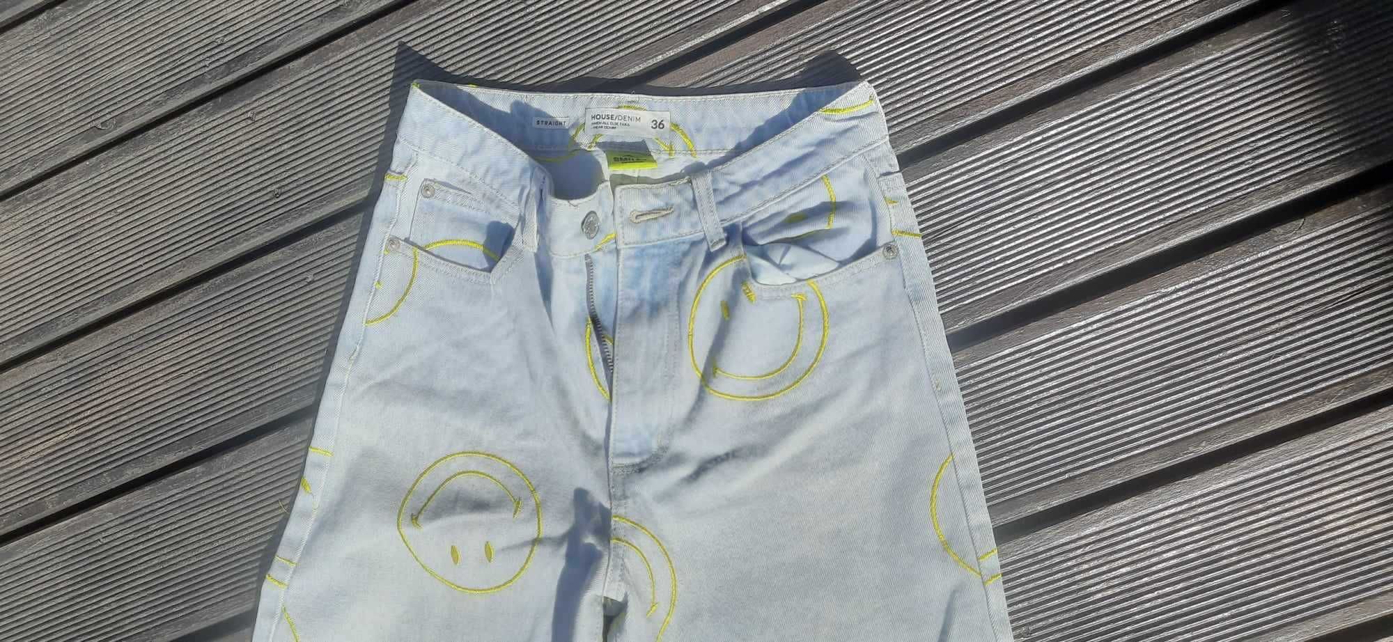 Śliczne dżinsy smiley z Hause r.36