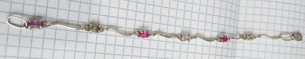 Браслет з каменями. Срібло 925 проба, розмір 19 см