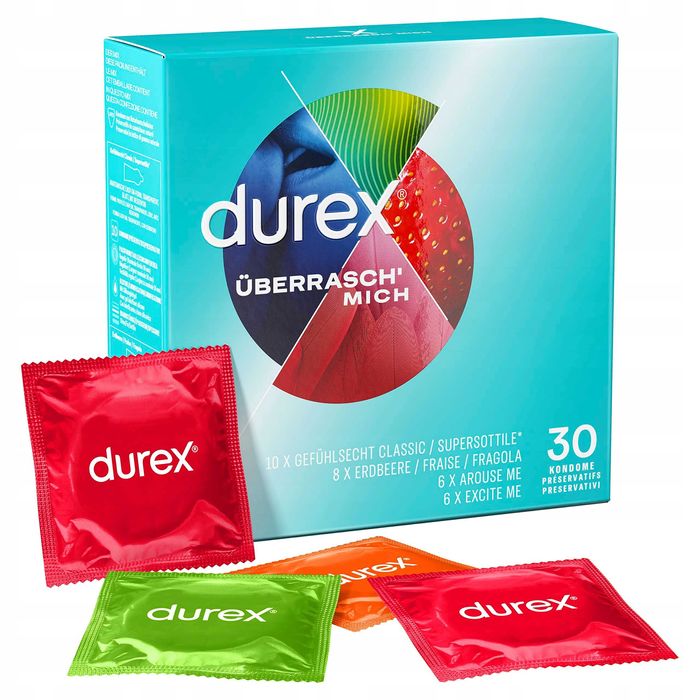 Durex prezerwatywy 30 sztuk mix 4 różne odmiany