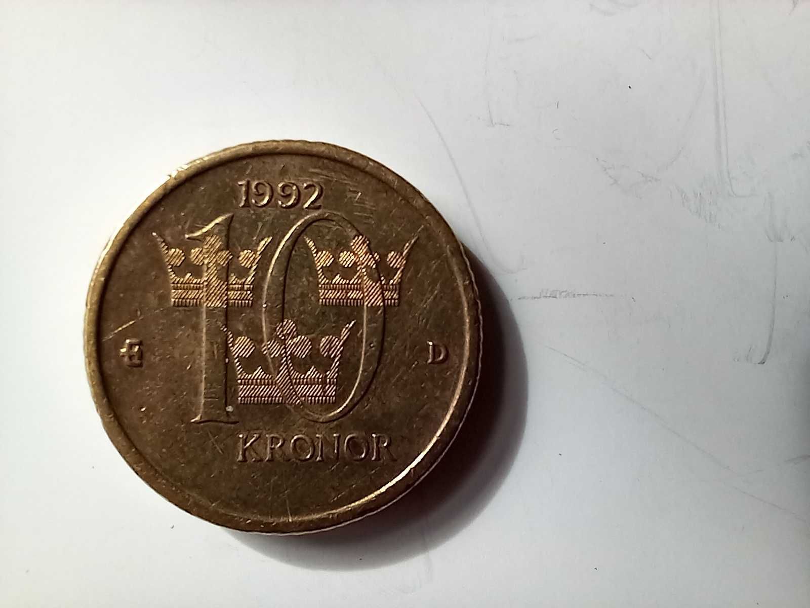 Moneta Szwecja - 10 koron 1992 /2/