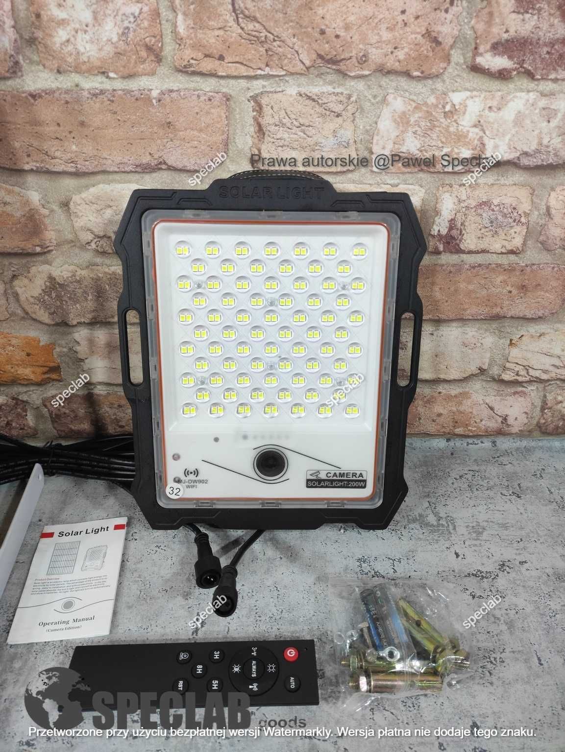 Halogen solarny 200W Z KAMERĄ