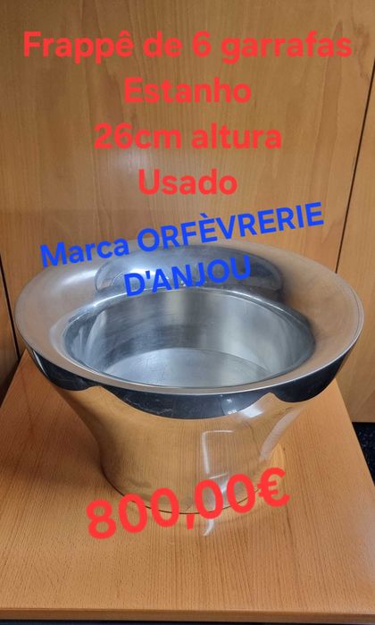 Frappê de 6 garrafas estanho Marca Orfèvrerie D'Anjou