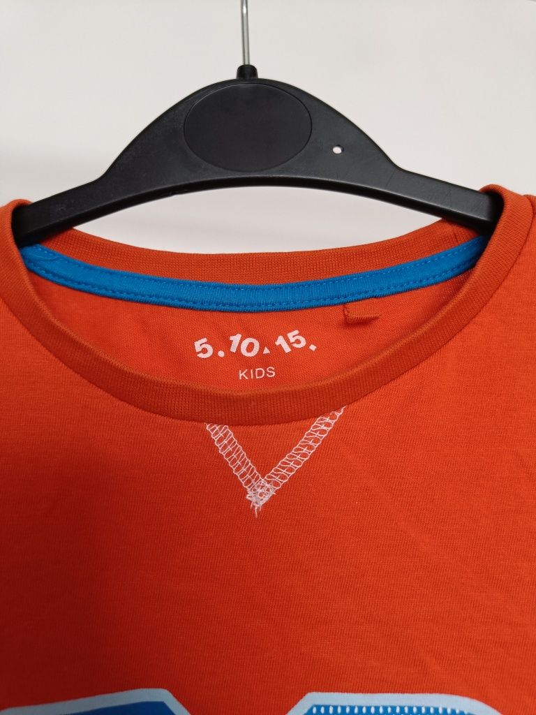 Pomarańczowa bluzka koszulka z długim rękawem dla chłopca rozmiar 128