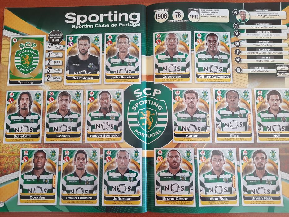 Caderneta cromos futebol 16/17