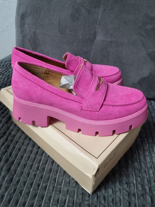 Mokasyny fuksja nowe