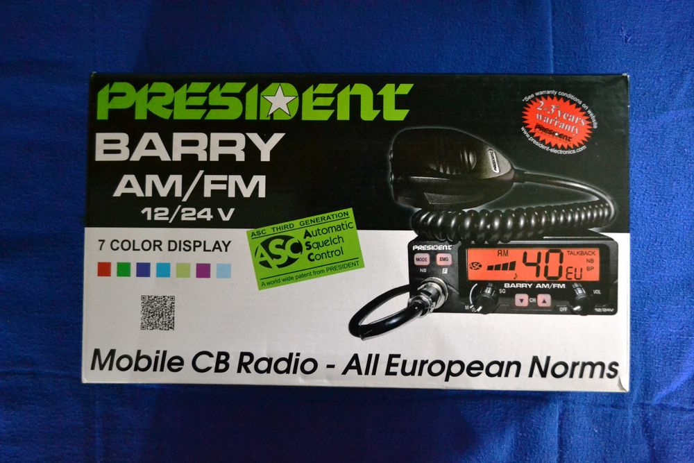 CB Radio PRESIDENT BARRY ASC 12/24V - NOWE - Oryginał -