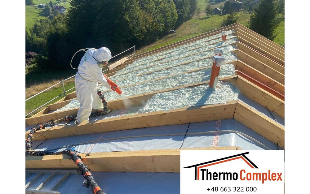 Izolacje natryskowe pianą pur, ocieplanie poddasza, stropów, piana PUR