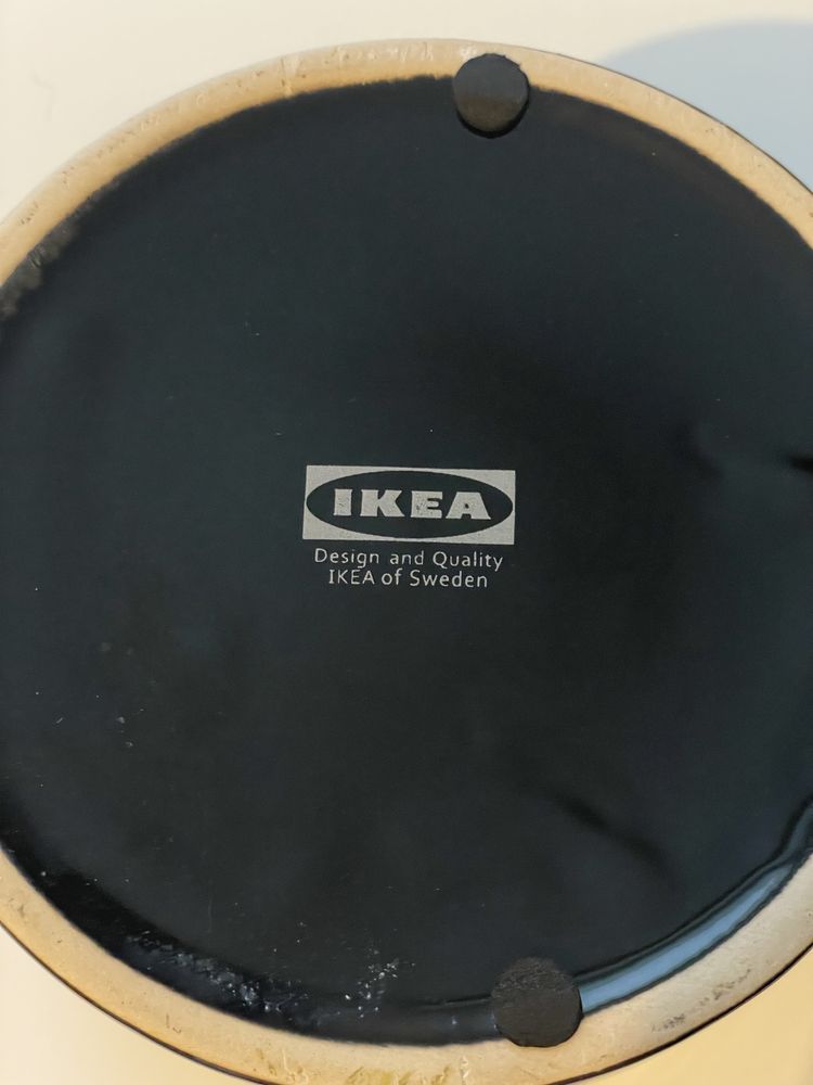 IKEA czarny szklany pojemnik okragły