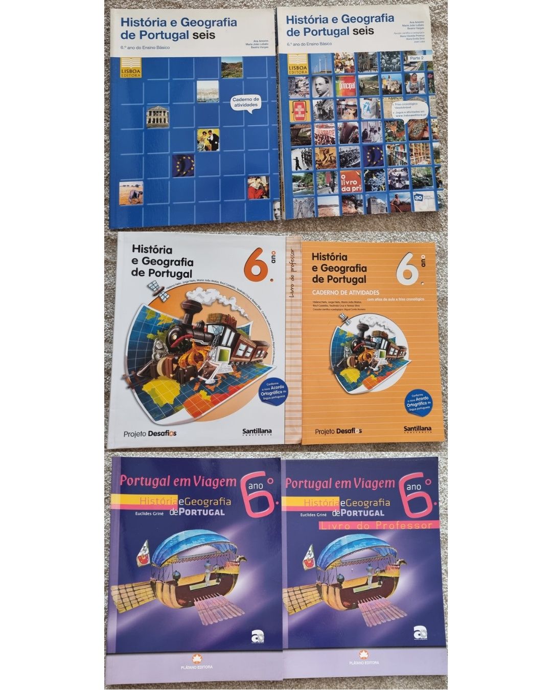 Manuais de Português e História 5 e 6 ano
