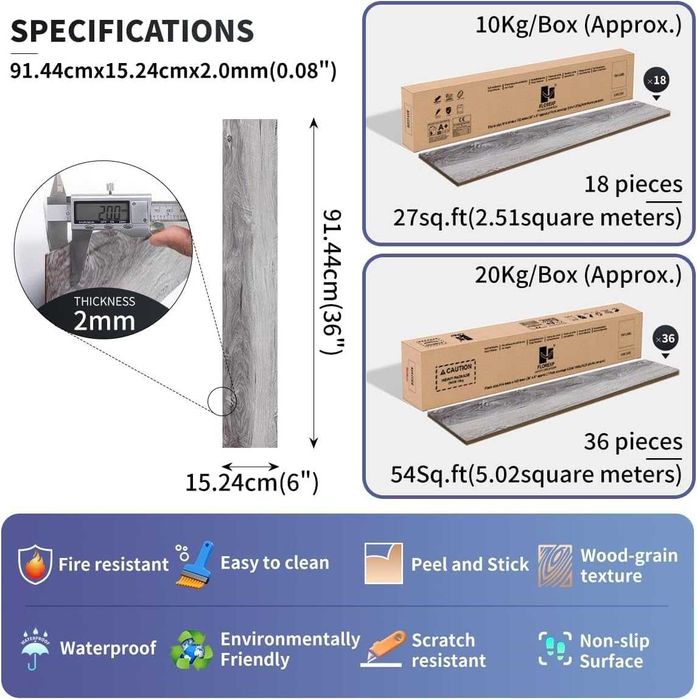 Nowa deska podłogowa / płytka winylowa / 36szt / panel / panele !K389!