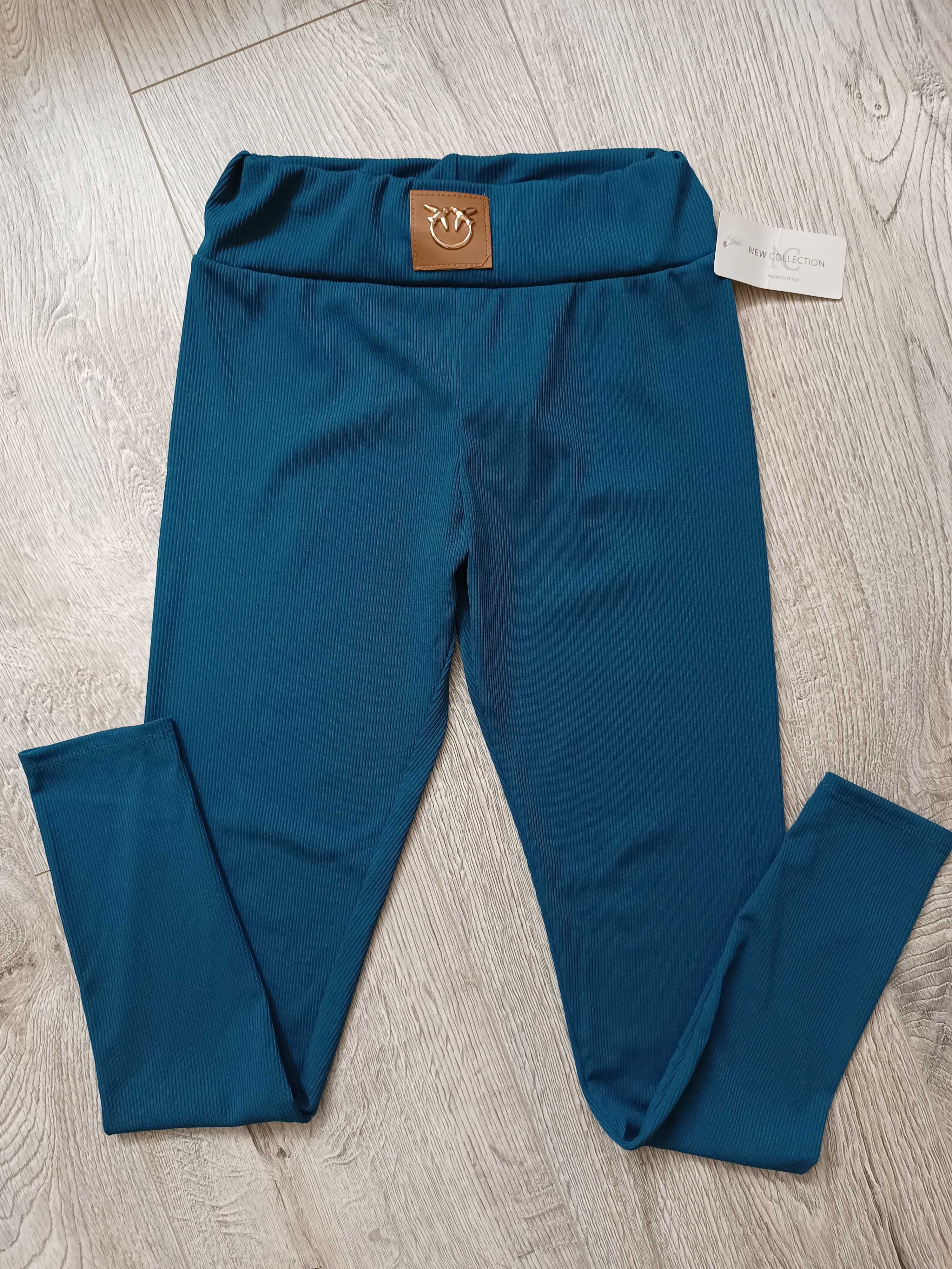 Nowe legginsy turkus 152/158