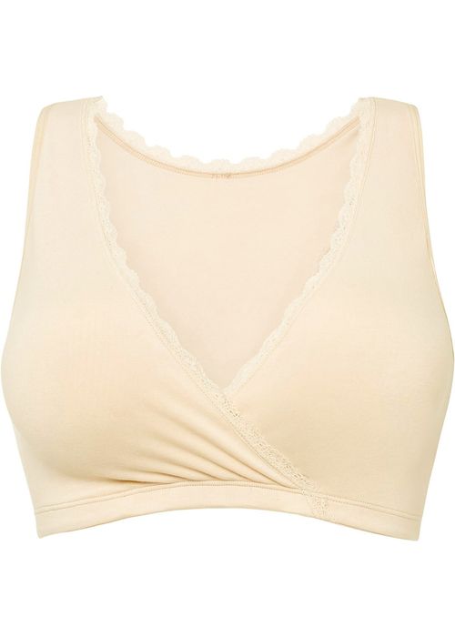 B.P.C biustonosz bustier do karmienia miękki ecru z koronką 48/50.