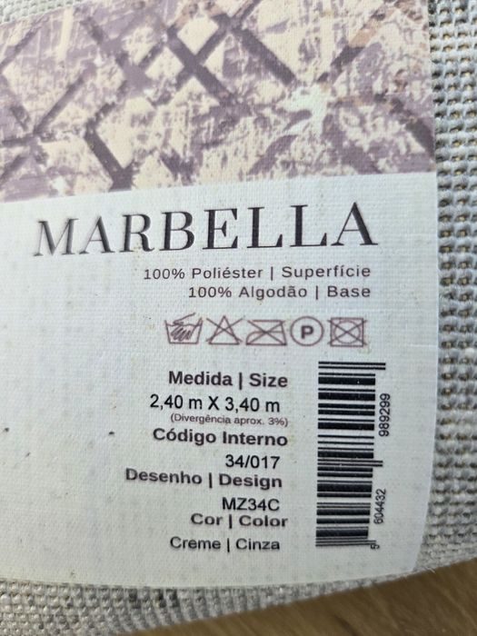 Tapete Marbella 240 x 340 cm branco/cinza