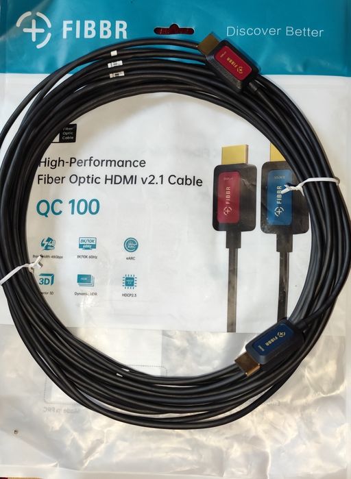 FIBBR QC100 HDMI 2.1 10 м – Волоконно-оптичний кабель преміум-класу