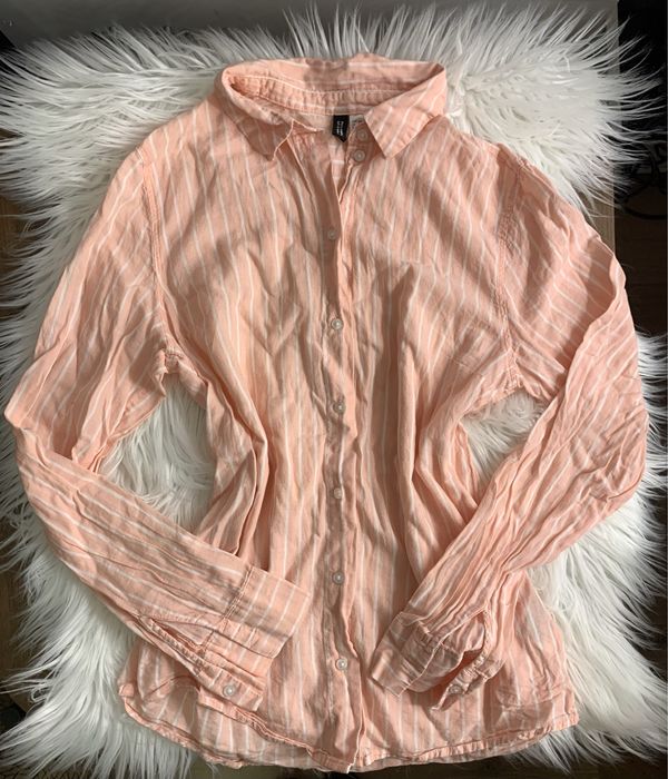 Koszula brzoskwiniowa w paski (XS)