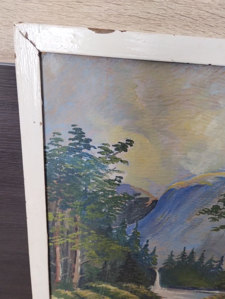 Obraz góry krajobraz do renowacji 37x51