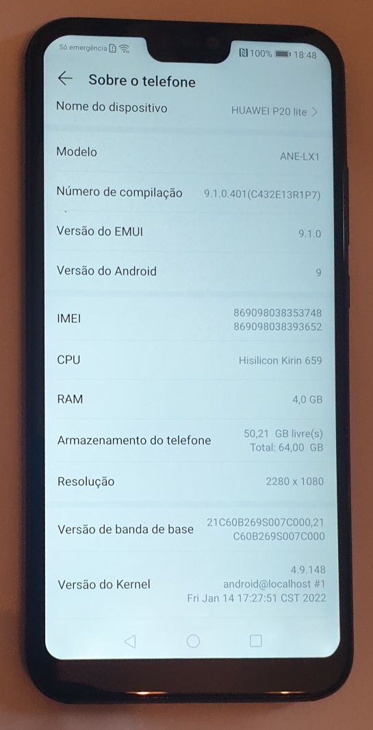 Telemóvel Smartfone android huawei p 20 lite