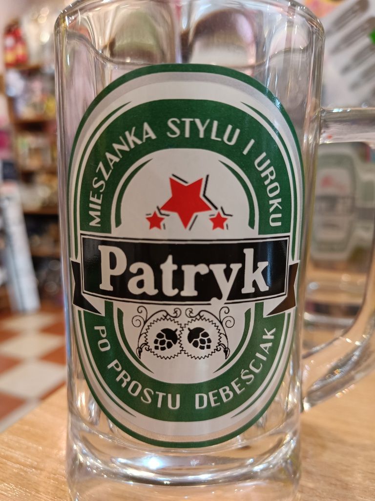 Kufel z imieniem Patryk, prezent dla Patryka