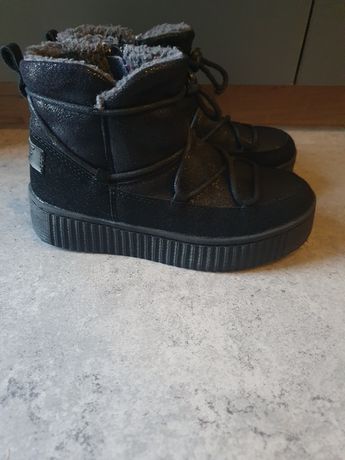 Buty zimowe śniegowce 4F dziewczęce. Czarne,  jak nowe.