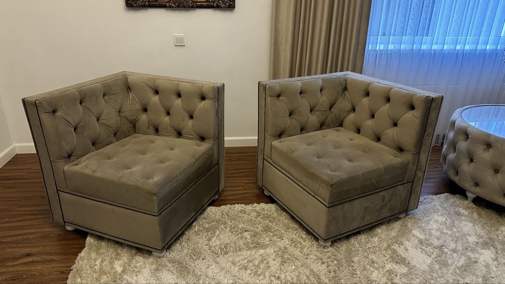 Комплект мʼяких меблів. Диван і 2 крісла. Класичний, неокласичний.