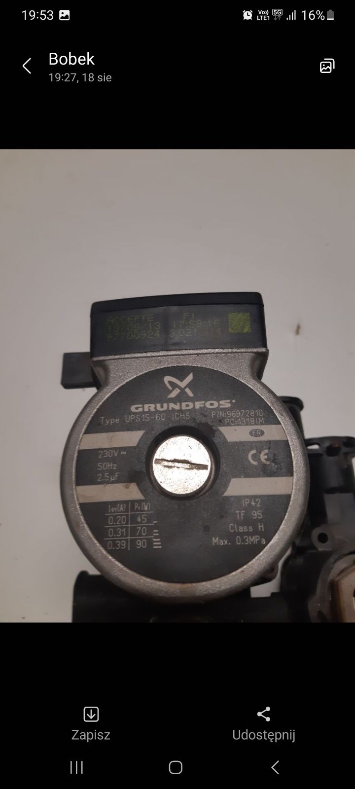 Pompa Grundfos UPS 15 60