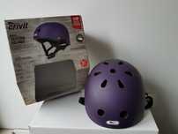 CRIVIT kask rowerowy łupina fioletowy ze światełkiem LED r S/M 48-54cm
