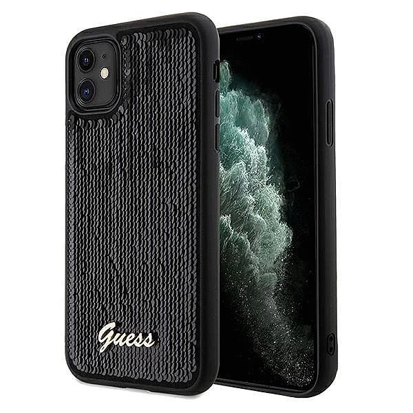 Etui Guess Sequin Script Metal na iPhone 11 / Xr - czarne