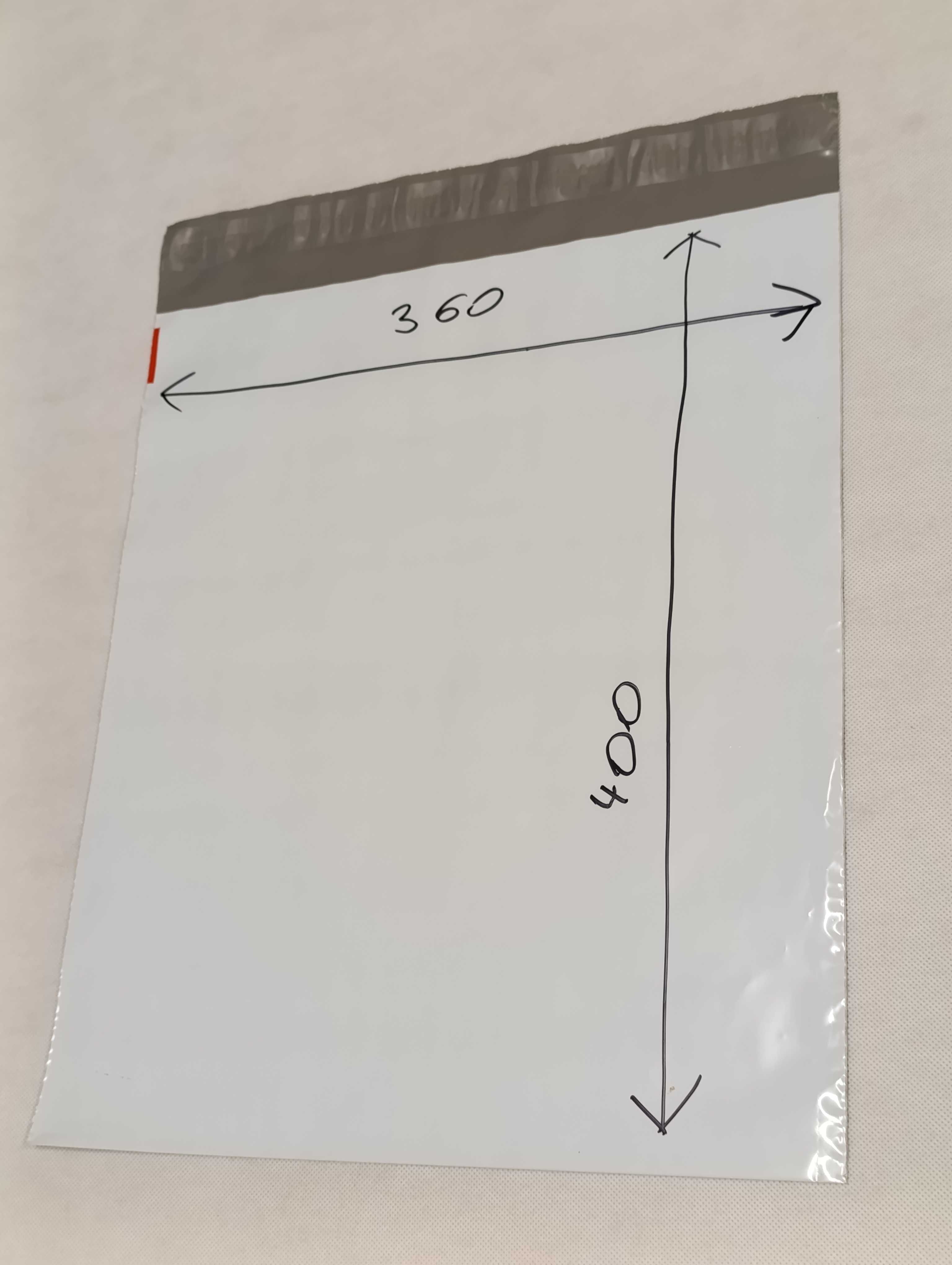 Foliopaki kurierskie 360x400 mm białe z nadrukiem 600 sztuk GRUBE.
