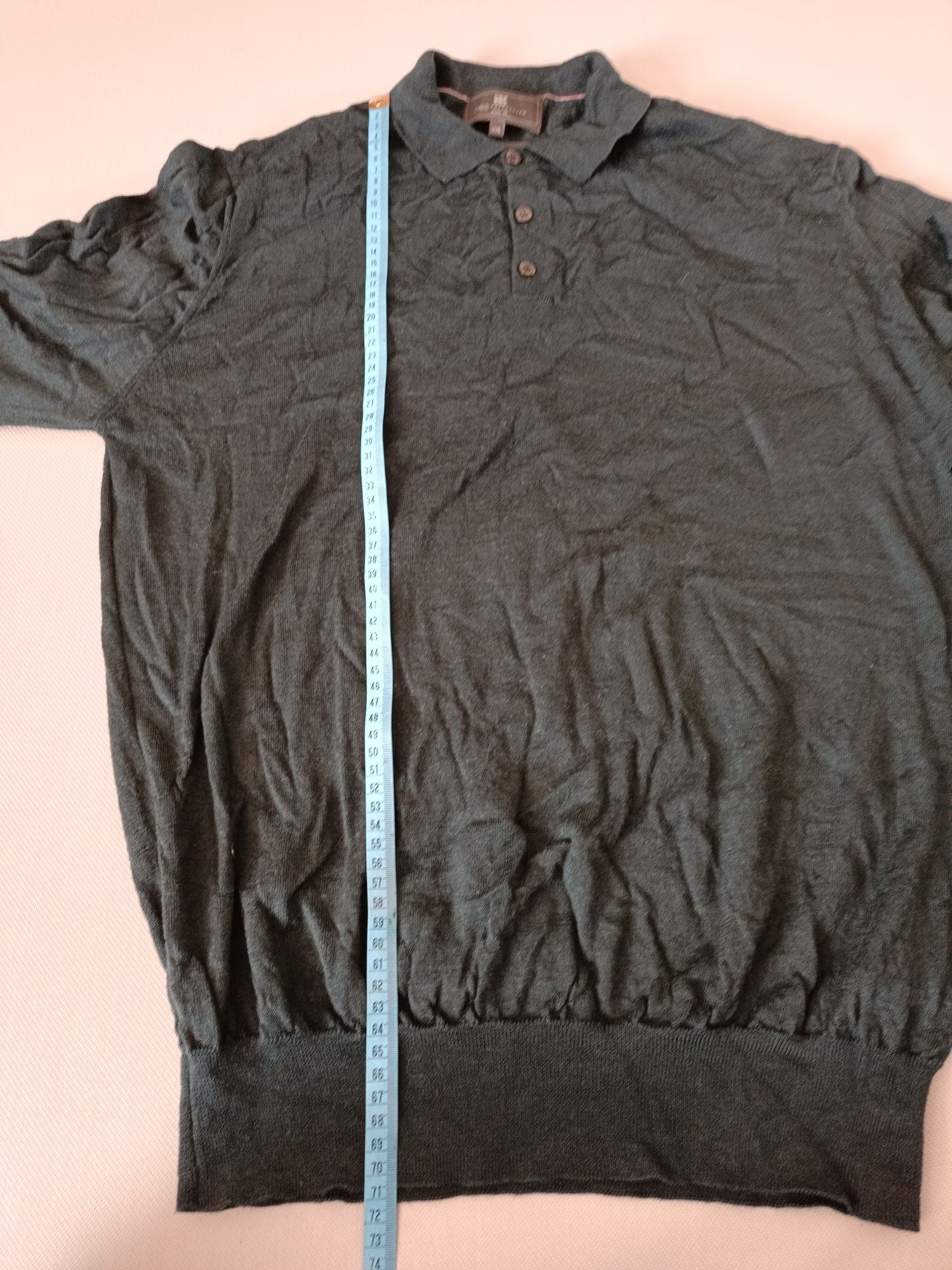 M&S collection skin fit sweter rozmiar XXL czarny merino i jedwab