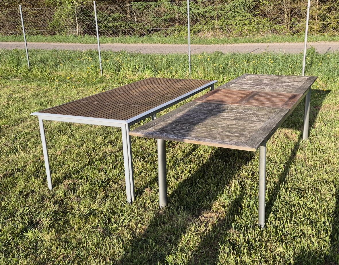 Stół ogrodowy tarasowy drewniany drewno egzotyczne tekowe