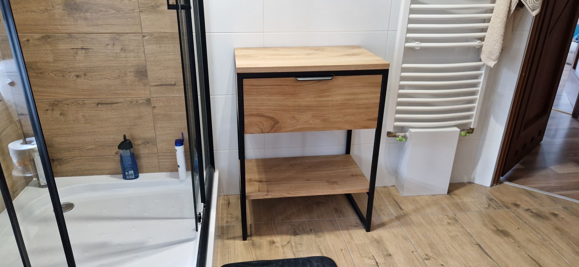 Szafka pod umywalkę, dębowa loft, konsola loft do łazienki