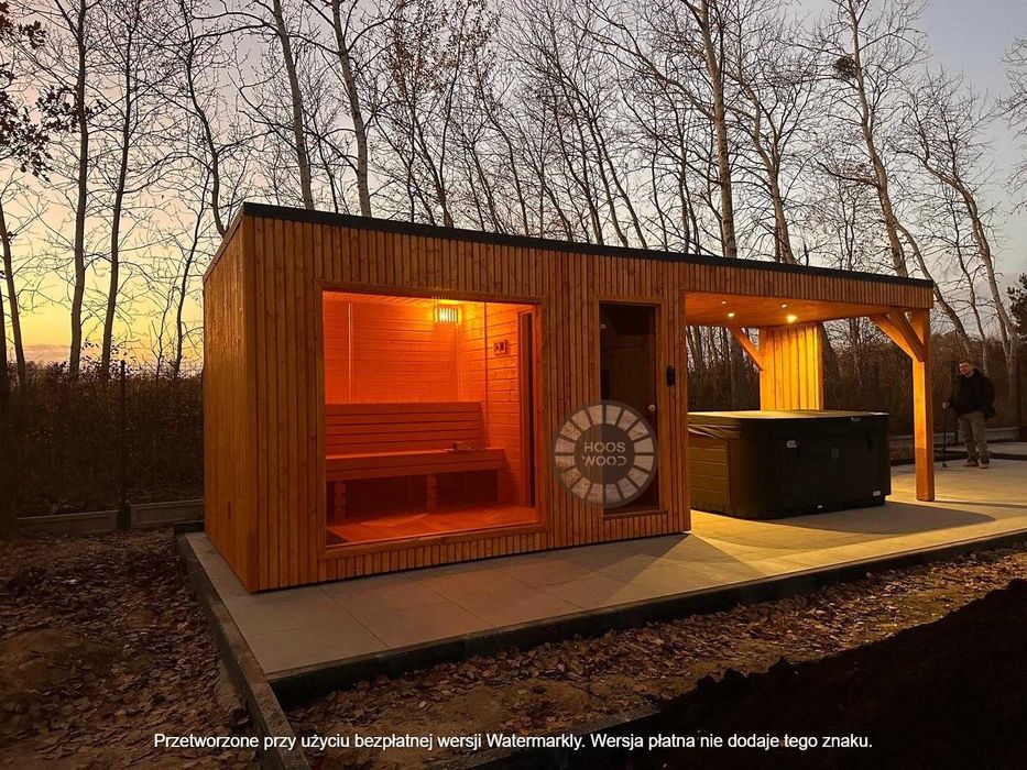 Sauna ogrodowa z tarasem