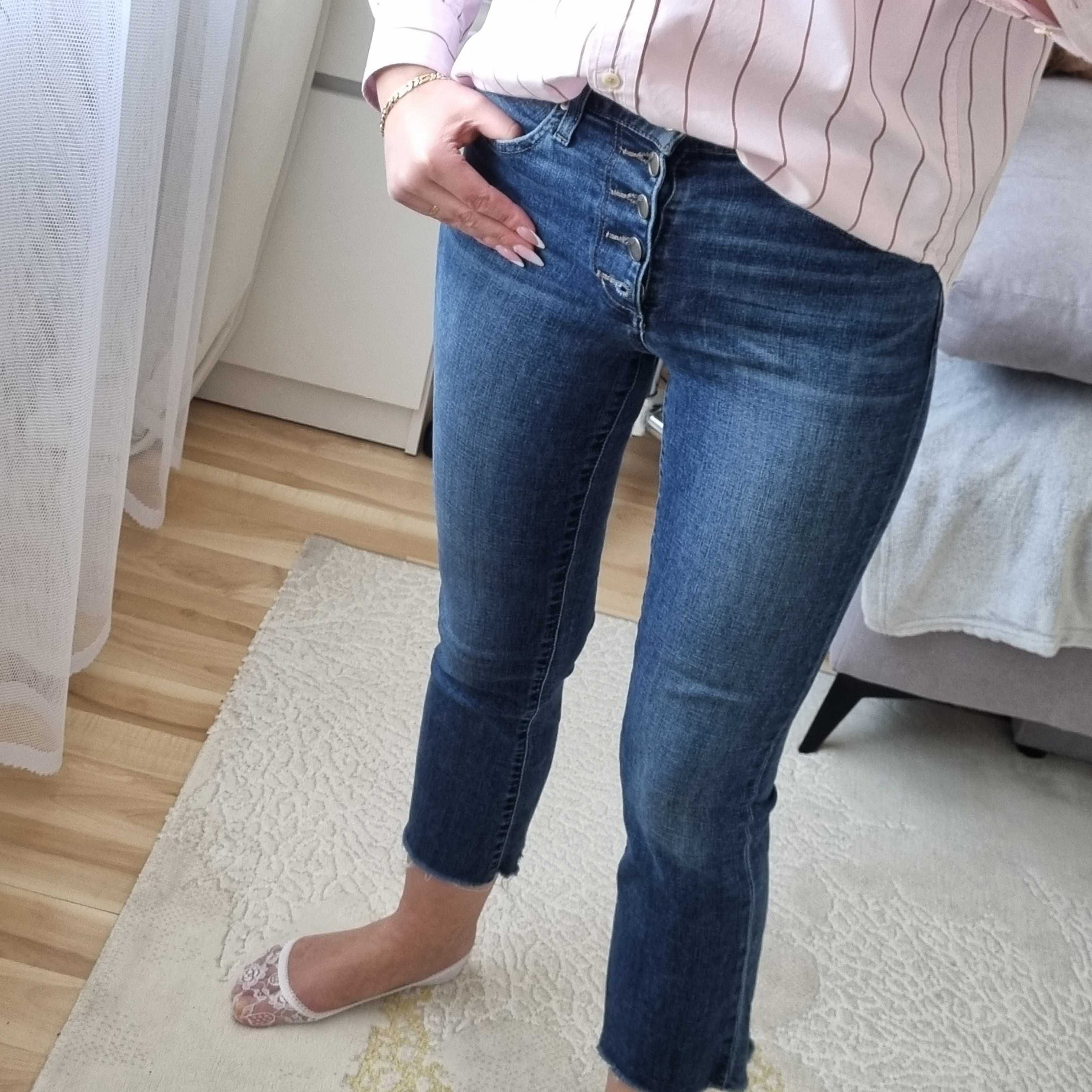 Spodnie jeansowe damskie dzwony nogawki 7/8 od Joe's rozmiar W 24 XS-S