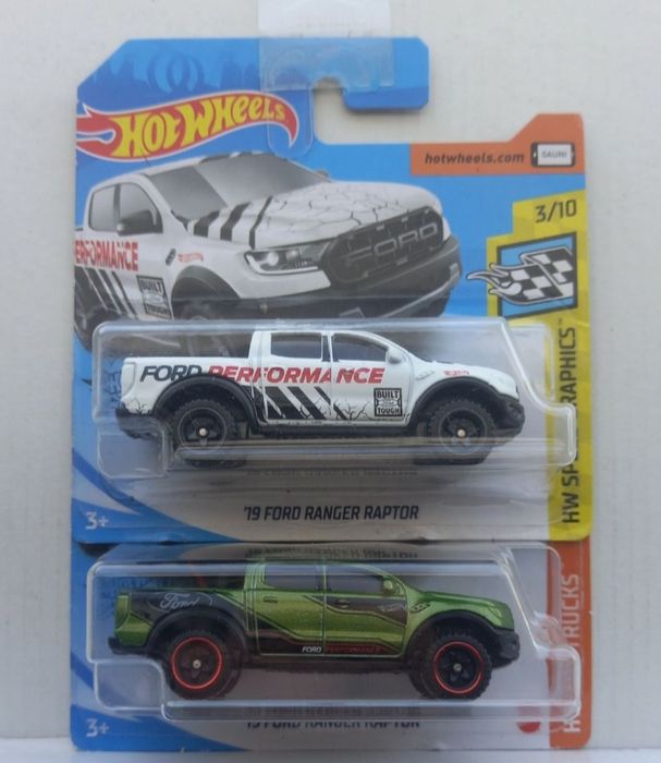Conjunto 2 - 19 ford ranger raptor hot wheels