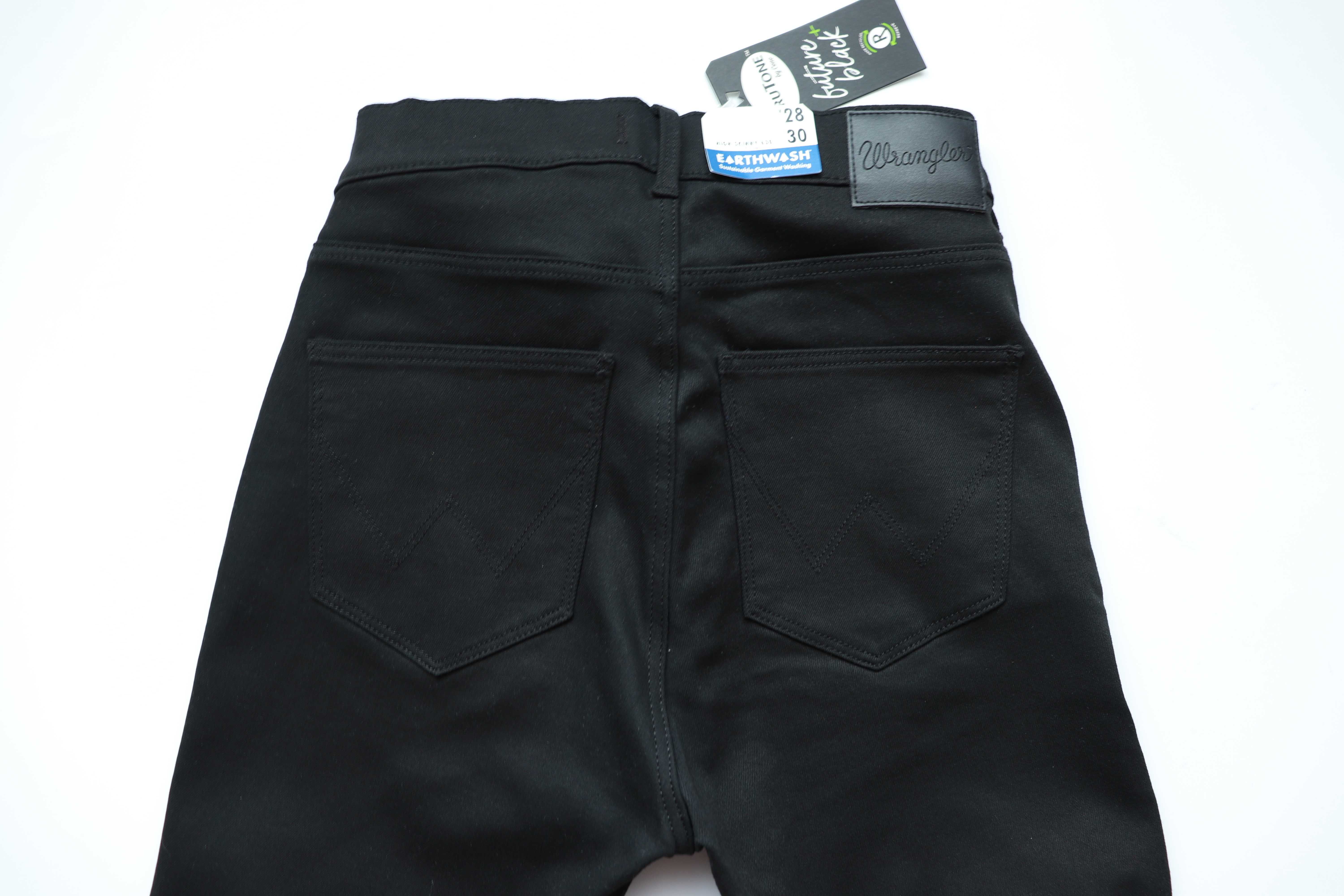 WRANGLER HIGH SKINNY 630 W28 L30 damskie spodnie jeansy nowe czarne