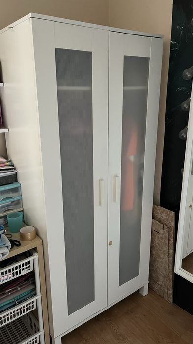 Biala szafa dwudrzwiowa na wieszaki ikea 80cm