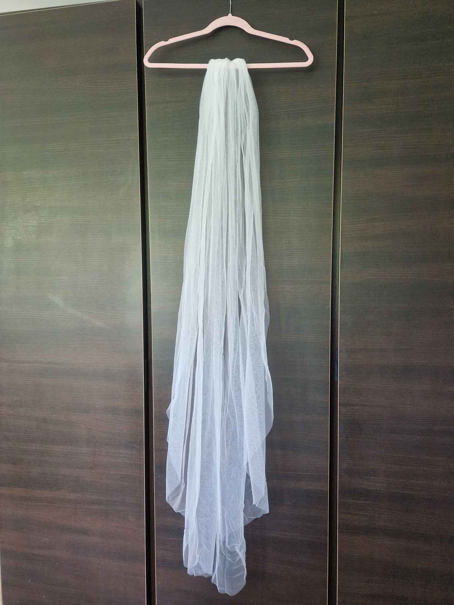 Długi welon Ślubny 140cm biały