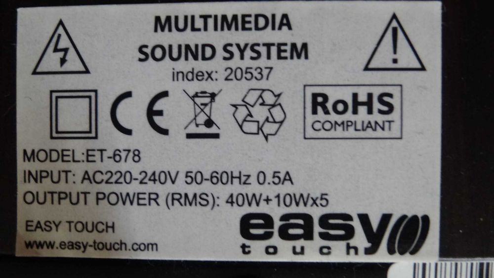 multimedia sound system Głośniki EASY TOUCH ET-678