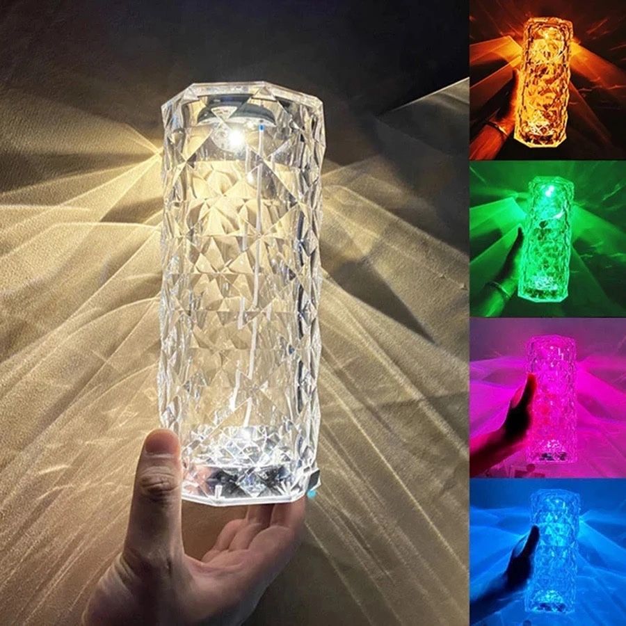 Настольная RGB лампа Crystal Rose, аккумуляторная, 5 Вт, 10 часов