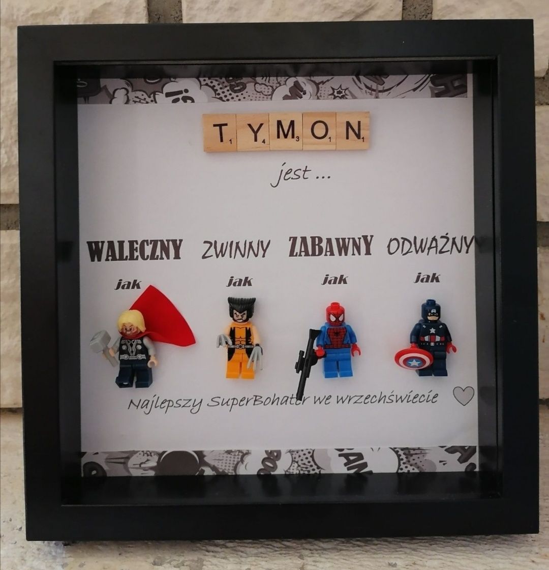 Ramka dzień ojca prezent dla Taty figurki lego ludziki Marvel Avenges