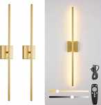 Lampa ścienna kinkiet Akumulatorowa USB - LED Złote 2 sztuki +pilot
